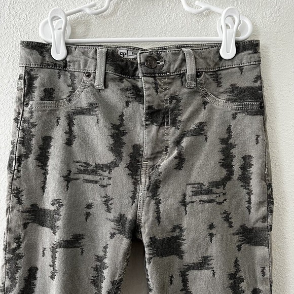 Women’s 27 Free People Camo Gray Green Super High Rise Skinny Leg Denim Jeans - Picture 4 of 11